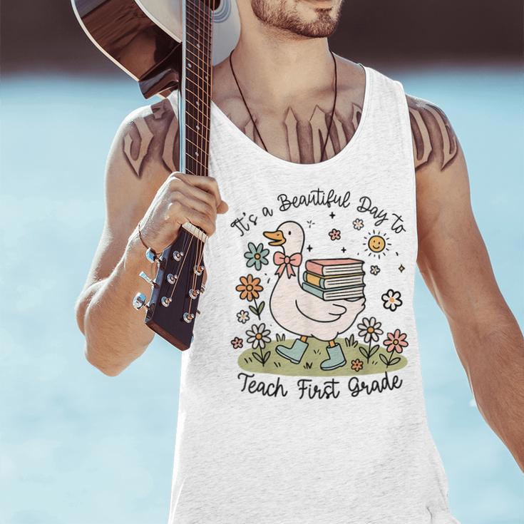 Cute Goose It's A Beautiful Day To Teach 1st Grade Teacher Men Tank Top, gift for family, gift for coworker Cute Goose It's A Beautiful Day To Teach 1st Grade Teacher Men Tank Top, gift for family, gift for coworker