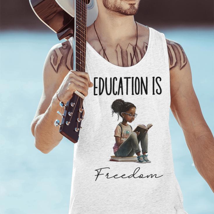Education Is Freedom Teacher Books Black History Month Men Tank Top, History Teacher Tank Tops, gift for family, gift for coworker