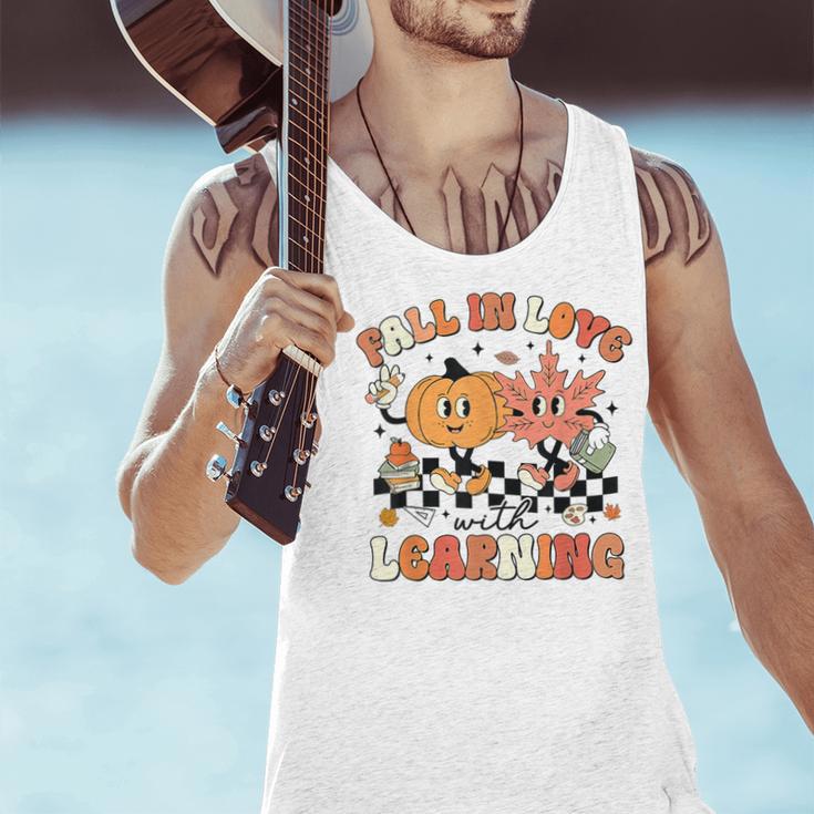 Fall In Love With Learning Teacher Retro Thanksgiving Men Tank Top, gift for family, gift for coworker Fall In Love With Learning Teacher Retro Thanksgiving Men Tank Top, gift for family, gift for coworker