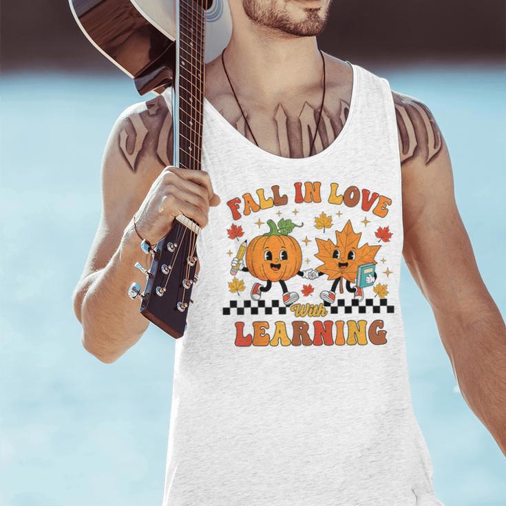 Fall In Love With Learning Teacher Student Autumn Pumpkin Men Tank Top, gift for family, gift for coworker