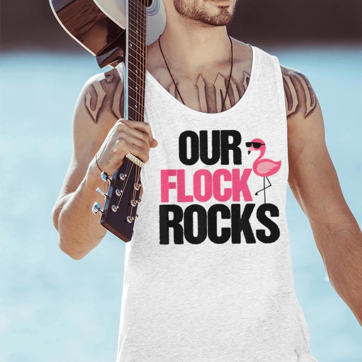 Our Flock Rocks Flamingo Mother's Day Teacher Men Tank Top, gift for family, gift for coworker Our Flock Rocks Flamingo Mother's Day Teacher Men Tank Top, gift for family, gift for coworker