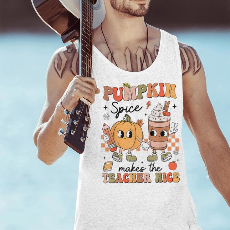 Groovy Pumpkin Spice Makes Teacher Nice Fall Thanksgiving Men Tank Top, Groovy Teacher Tank Tops, gift for family, gift for coworker Groovy Pumpkin Spice Makes Teacher Nice Fall Thanksgiving Men Tank Top, Groovy Teacher Tank Tops, gift for family, gift for coworker
