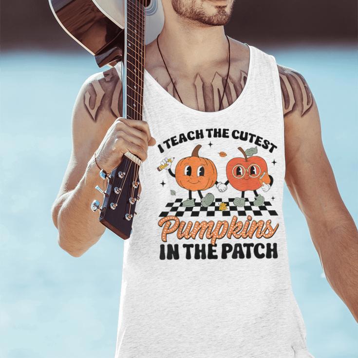 Groovy I Teach The Cutest Pumpkins In The Patch For Teacher Men Tank Top, Groovy Teacher Tank Tops, gift for family, gift for coworker