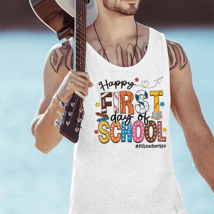 Happy First Day Of School PE Teacher Life Back To School Men Tank Top, Pe Teacher Tank Tops, gift for family, gift for coworker Happy First Day Of School PE Teacher Life Back To School Men Tank Top, Pe Teacher Tank Tops, gift for family, gift for coworker