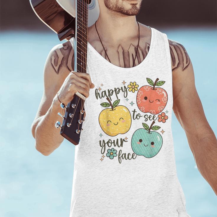 Happy To See Your Face Teacher Apple Men Tank Top, gift for family, gift for coworker