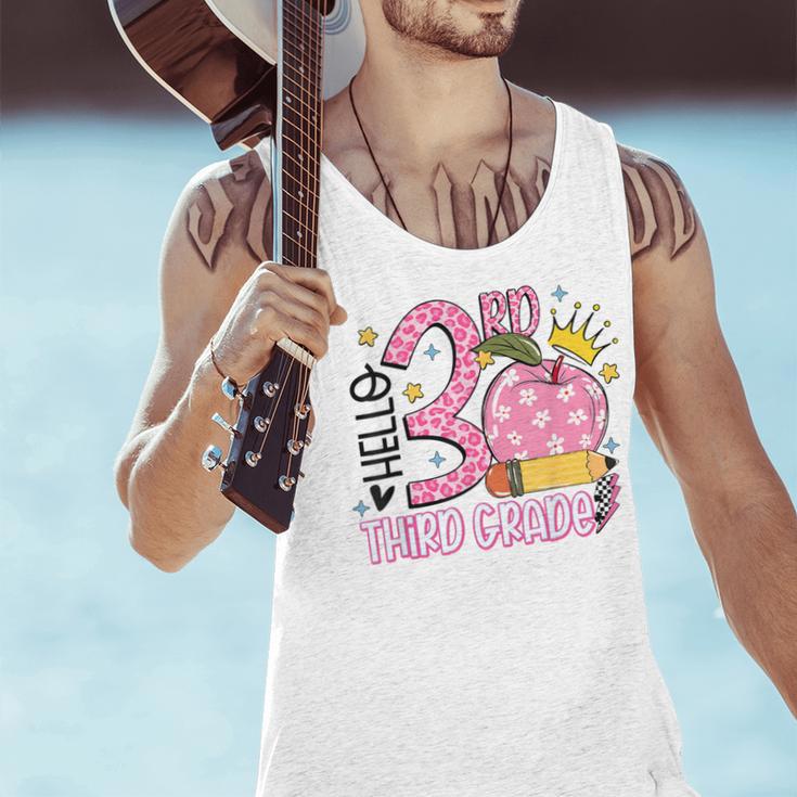 Hello 3rd Third Grade Back To School Pink Leopard Teacher Men Tank Top, gift for family, gift for coworker Hello 3rd Third Grade Back To School Pink Leopard Teacher Men Tank Top, gift for family, gift for coworker