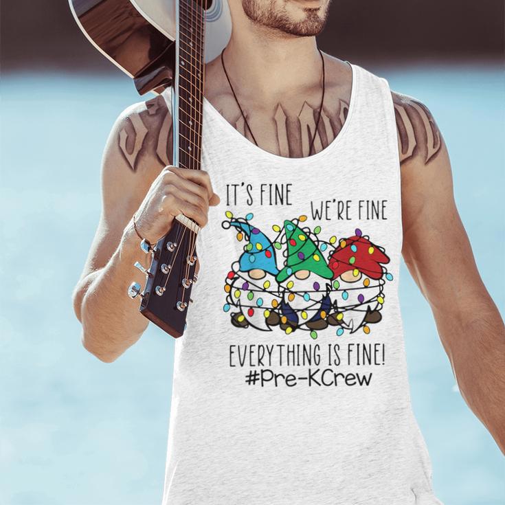It's Fine We'Re Fine Gnome Pre-K Teacher Christmas Light For Men Women Men Tank Top, gift for family, gift for coworker