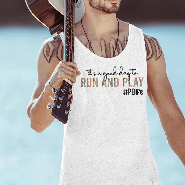 It's a Good Day To Run And Play Leopard PE Teacher Life Men Tank Top, Pe Teacher Tank Tops, gift for family, gift for coworker It's a Good Day To Run And Play Leopard PE Teacher Life Men Tank Top, Pe Teacher Tank Tops, gift for family, gift for coworker