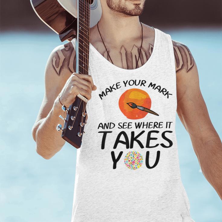 Make Mark Paintbrush International Dot Day Art Teacher Men Tank Top, gift for family, gift for coworker