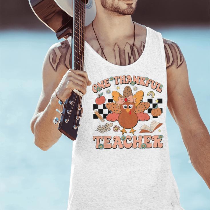One Thankful Teacher Thanksgiving Retro Groovy Fall Teachers Men Tank Top, Groovy Teacher Tank Tops, gift for family, gift for coworker One Thankful Teacher Thanksgiving Retro Groovy Fall Teachers Men Tank Top, Groovy Teacher Tank Tops, gift for family, gift for coworker