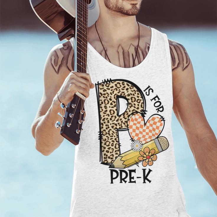 P Is For Pre K Teacher Leopard First Day Of School For Men Women Girls Kids Men Tank Top, gift for family, gift for coworker