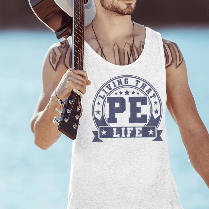 PE Teacher Living That PE Life Physical Education Teacher Men Tank Top, Pe Teacher Tank Tops, gift for family, gift for coworker