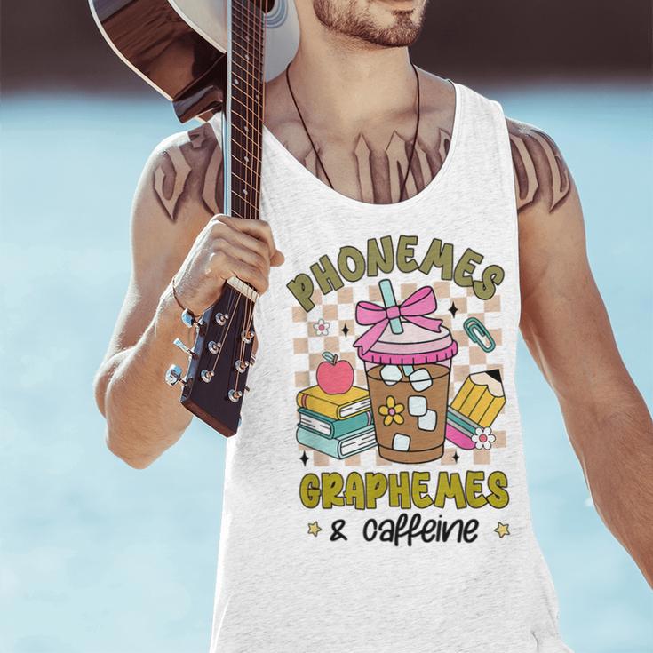 Phonemes Graphemes Caffeine Back To School Reading Teacher Men Tank Top, gift for family, gift for coworker Phonemes Graphemes Caffeine Back To School Reading Teacher Men Tank Top, gift for family, gift for coworker