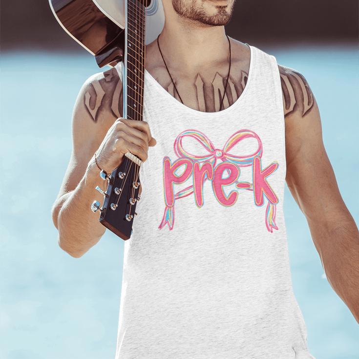 Preppy Pre k Back To School Pre-k Teachers Girls Cute Bow Men Tank Top, gift for family, gift for coworker Preppy Pre k Back To School Pre-k Teachers Girls Cute Bow Men Tank Top, gift for family, gift for coworker