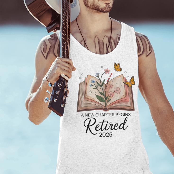 Retired 2025 A New Chapter Begins Retirement Teacher Book Men Tank Top, gift for family, gift for coworker Retired 2025 A New Chapter Begins Retirement Teacher Book Men Tank Top, gift for family, gift for coworker