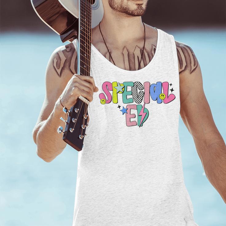 Retro Checkered Special Education Teacher Back To School Men Tank Top, gift for family, gift for coworker