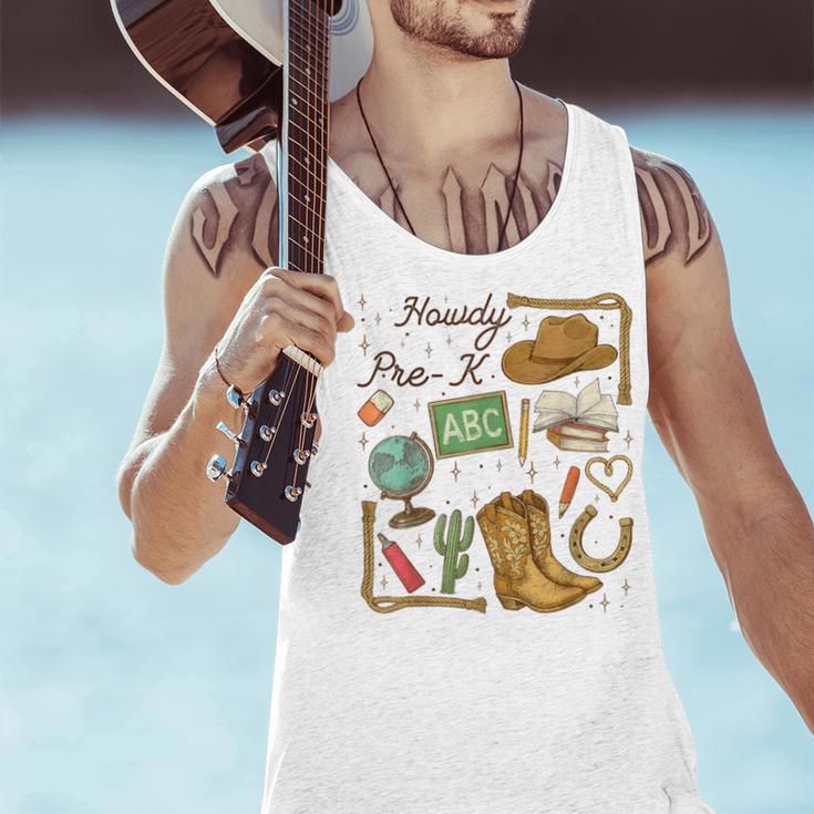 Retro Howdy Pre-K Back To School Western Teacher Men Tank Top, gift for family, gift for coworker
