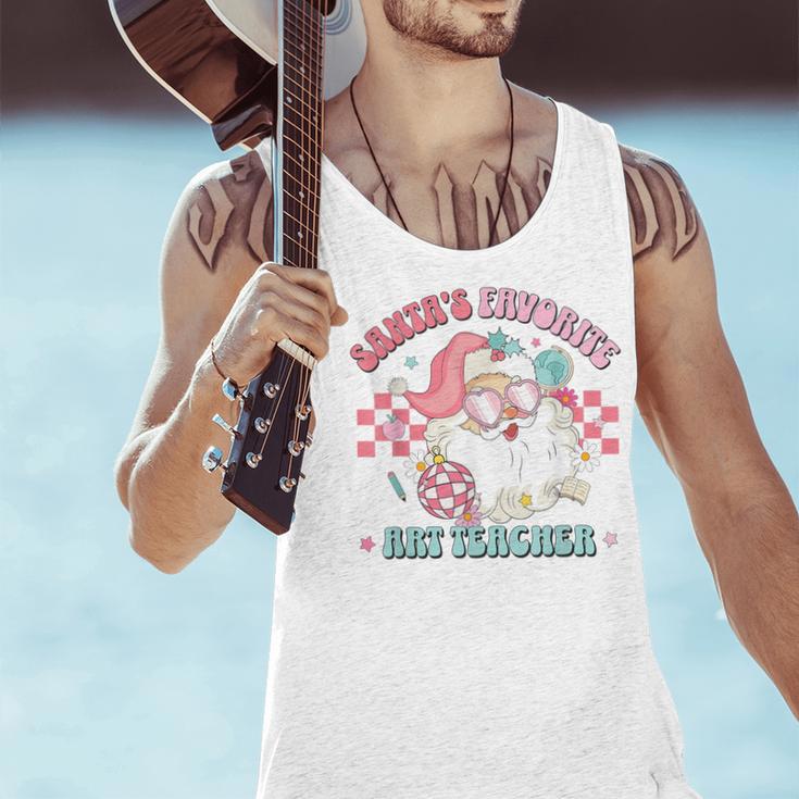 Retro Pink Christmas Santa's Favorite Art Teacher Artist Men Tank Top, gift for family, gift for coworker Retro Pink Christmas Santa's Favorite Art Teacher Artist Men Tank Top, gift for family, gift for coworker
