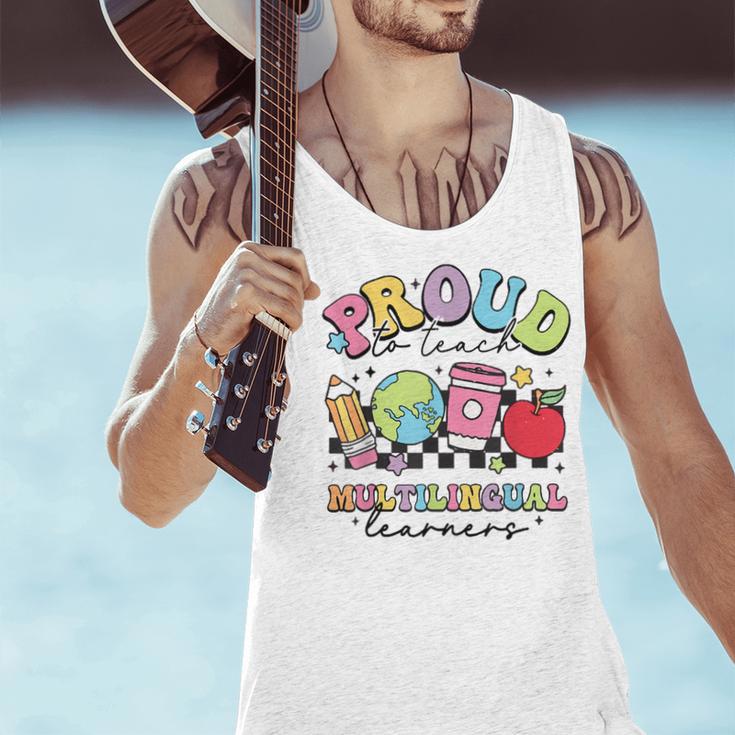 Retro Proud To Teach Multilingual Learners English Teacher Men Tank Top, English Teacher Tank Tops, gift for family, gift for coworker