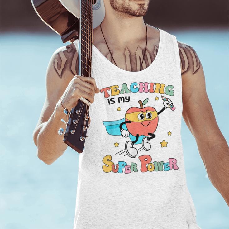 Retro Teaching Is My Superpower Apple Teacher Appreciation Men Tank Top, gift for family, gift for coworker Retro Teaching Is My Superpower Apple Teacher Appreciation Men Tank Top, gift for family, gift for coworker