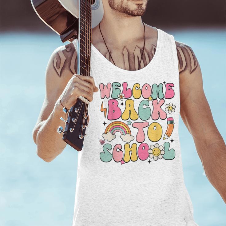 Retro Welcome Back To School Teacher Appreciation Boys Girls Men Tank Top, gift for family, gift for coworker Retro Welcome Back To School Teacher Appreciation Boys Girls Men Tank Top, gift for family, gift for coworker