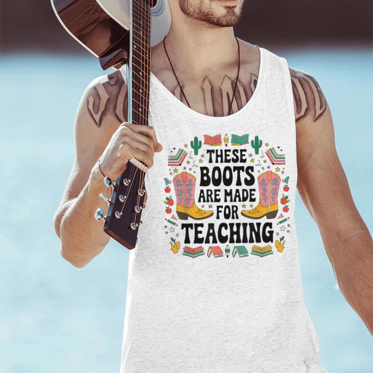 These Boots Are Made Teaching Western Cowboy Teacher Men Tank Top, gift for family, gift for coworker