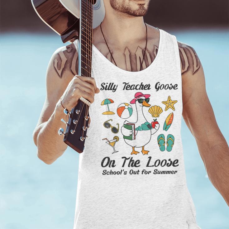 Silly Teacher Goose On The Loose School Out Summer Women Men Men Tank Top, gift for family, gift for coworker Silly Teacher Goose On The Loose School Out Summer Women Men Men Tank Top, gift for family, gift for coworker