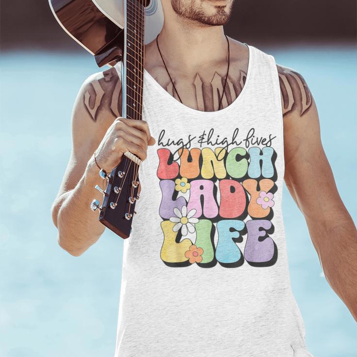 Soul Bleach Teacher Staff First Day Of School Last Hugs & High Fives Lunch Lady Vibes Blue Classic Fit Men Tank Top, gift for family, gift for coworker Soul Bleach Teacher Staff First Day Of School Last Hugs & High Fives Lunch Lady Vibes Blue Classic Fit Men Tank Top, gift for family, gift for coworker