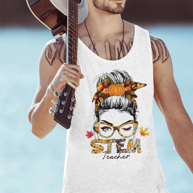 STEM Teacher Messy Bun Fall Vibes Autumn Thanksgiving Men Women Men Tank Top, gift for family, gift for coworker STEM Teacher Messy Bun Fall Vibes Autumn Thanksgiving Men Women Men Tank Top, gift for family, gift for coworker