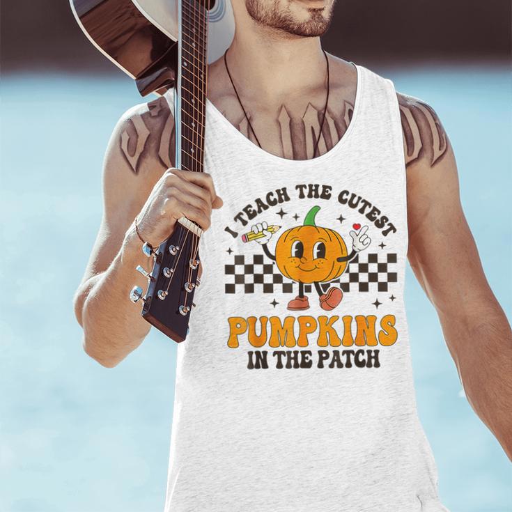 I Teach The Cutest Pumpkins In The Patch Groovy Teacher Fall Men Tank Top, Groovy Teacher Tank Tops, gift for family, gift for coworker