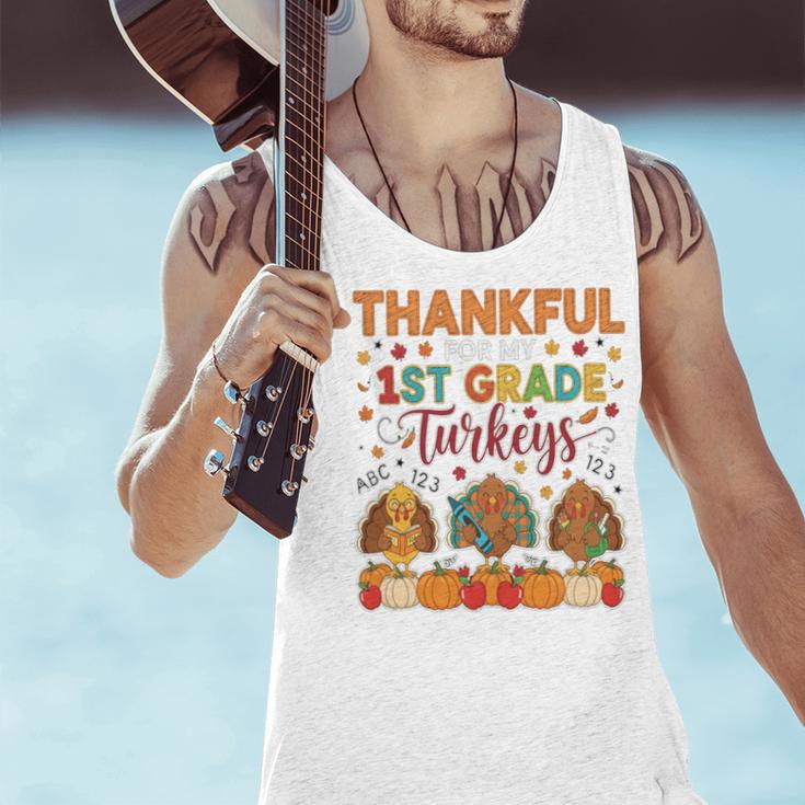 Teach Thanksgiving Teacher Thankful For My 1st Grade Turkeys Men Tank Top, gift for family, gift for coworker Teach Thanksgiving Teacher Thankful For My 1st Grade Turkeys Men Tank Top, gift for family, gift for coworker
