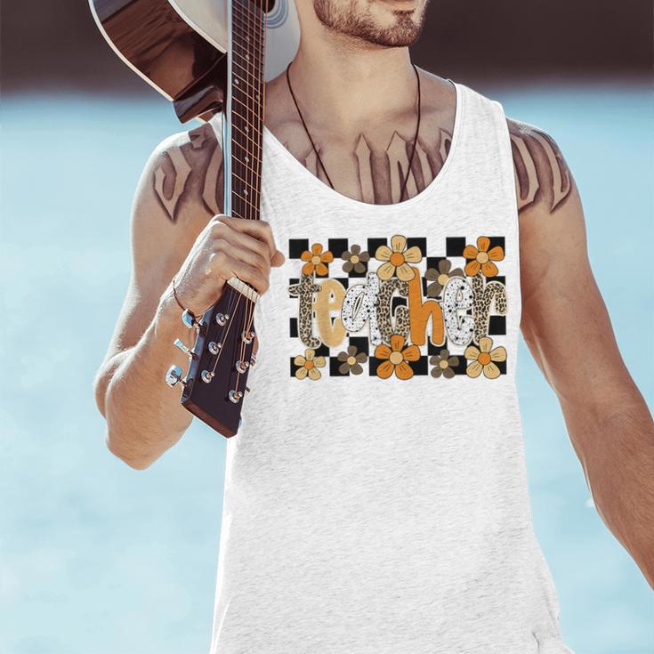 Teacher Appreciation Boho Floral Leopard Checkered Men Tank Top, gift for family, gift for coworker Teacher Appreciation Boho Floral Leopard Checkered Men Tank Top, gift for family, gift for coworker