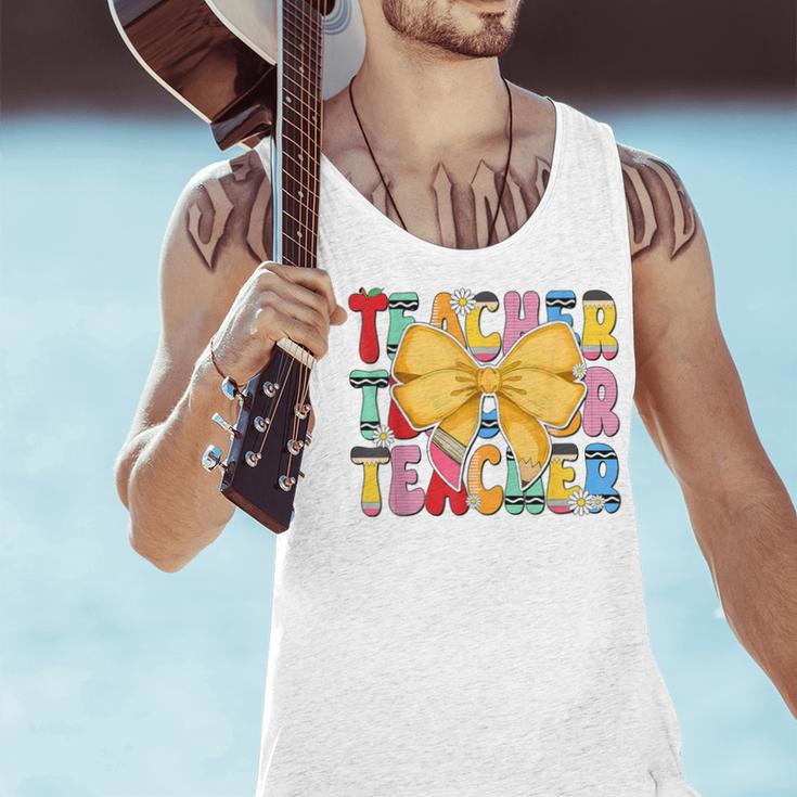 Teacher Pencil Coquette Bow Back To School Teacher Men Tank Top, gift for family, gift for coworker Teacher Pencil Coquette Bow Back To School Teacher Men Tank Top, gift for family, gift for coworker