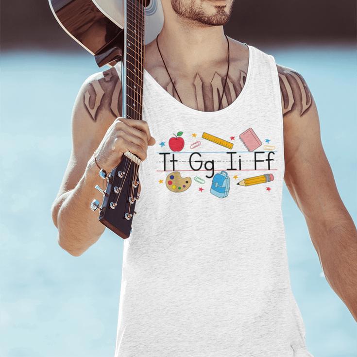 TGIF Teacher Alphabet Kindergarten Teacher Appreciation Men Tank Top, gift for family, gift for coworker