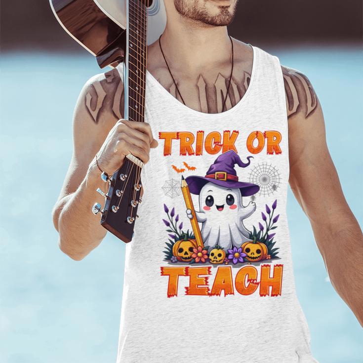 Trick Or Teach Teacher Halloween Ghost Pencil Floral Men Tank Top, gift for family, gift for coworker Trick Or Teach Teacher Halloween Ghost Pencil Floral Men Tank Top, gift for family, gift for coworker