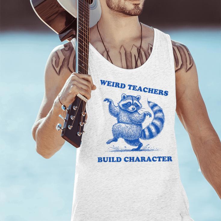 Weird Teachers Build Character Shirt Raccoon Dancing Men Tank Top, gift for family, gift for coworker Weird Teachers Build Character Shirt Raccoon Dancing Men Tank Top, gift for family, gift for coworker