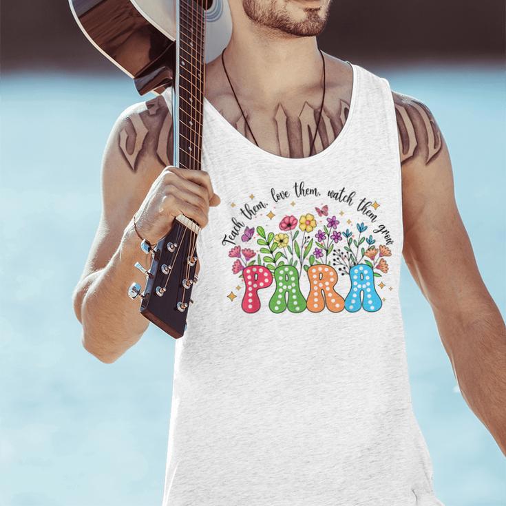 Wildflower Para Floral Paraprofessional Paraeducator Teacher Men Tank Top, gift for family, gift for coworker