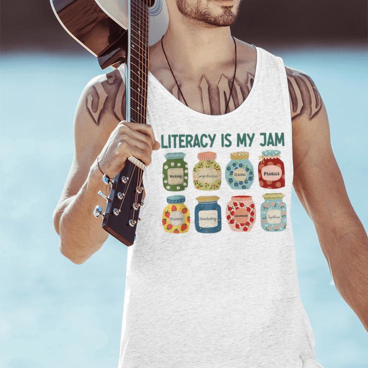 Women Literacy Is My Jam Literacy Teacher Reading Teacher Men Tank Top, gift for family, gift for coworker
