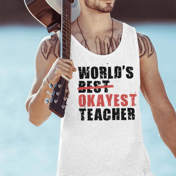 World's Best Okayest Teacher ACY025a For Men Women Men Tank Top, gift for family, gift for coworker World's Best Okayest Teacher ACY025a For Men Women Men Tank Top, gift for family, gift for coworker