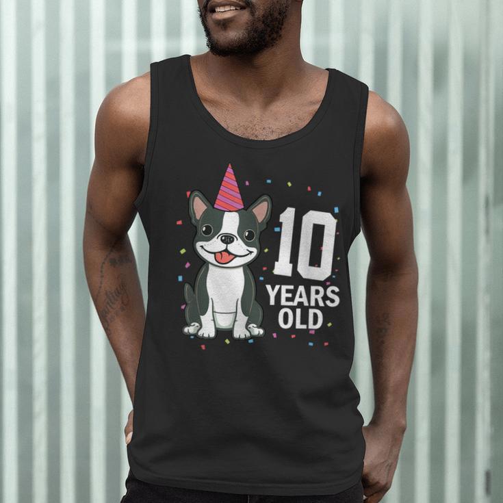 10 Years Old Birthday Boston Terrier Dog Lover 10th Party For Men Women Kids Men Tank Top, novelty gifts, funny gifts