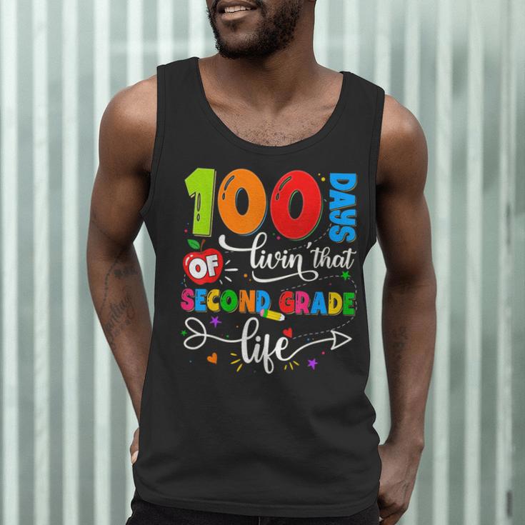 100 Days Of Living That 2nd Grade Life Boy Girl Teacher Men Tank Top, novelty gifts, funny gifts