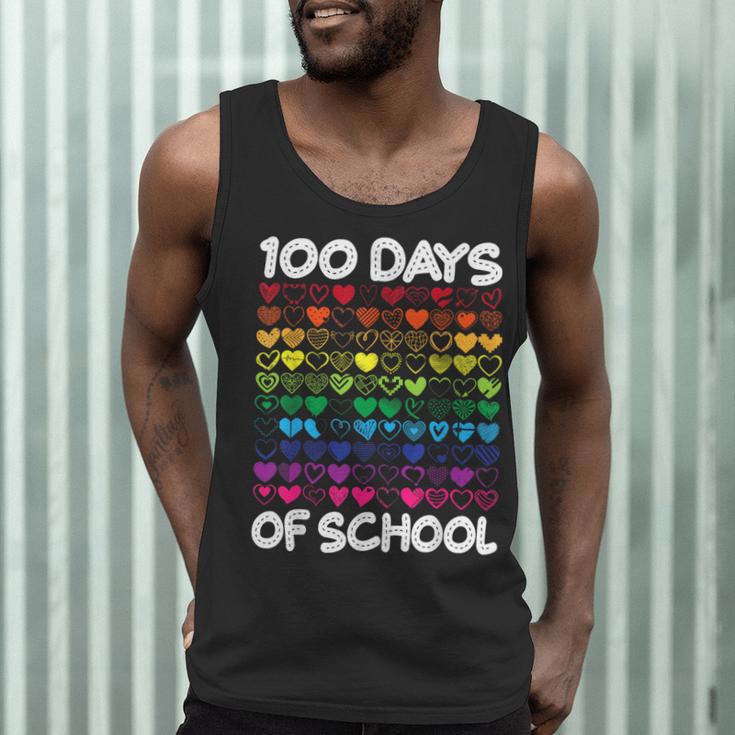100 Days Of School Heart Love Teacher Or Student 100th Day Men Tank Top, novelty gifts, funny gifts