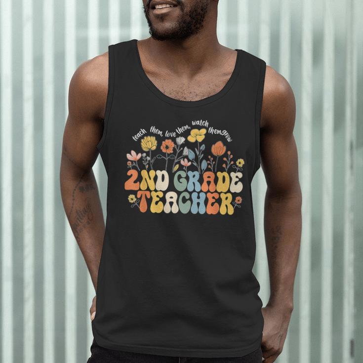 2nd Second Grade Teacher Appreciation Teaching Wildflowers Men Tank Top, novelty gifts, funny gifts