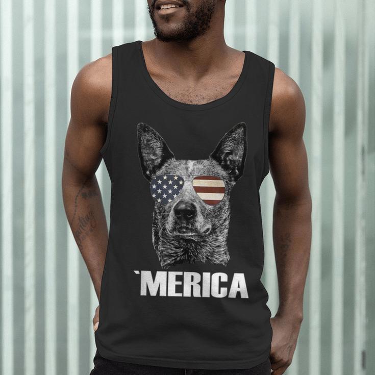 4th July Blue Heeler Dog Merica Patriotic USA Flag Cute Men Tank Top, novelty gifts, funny gifts