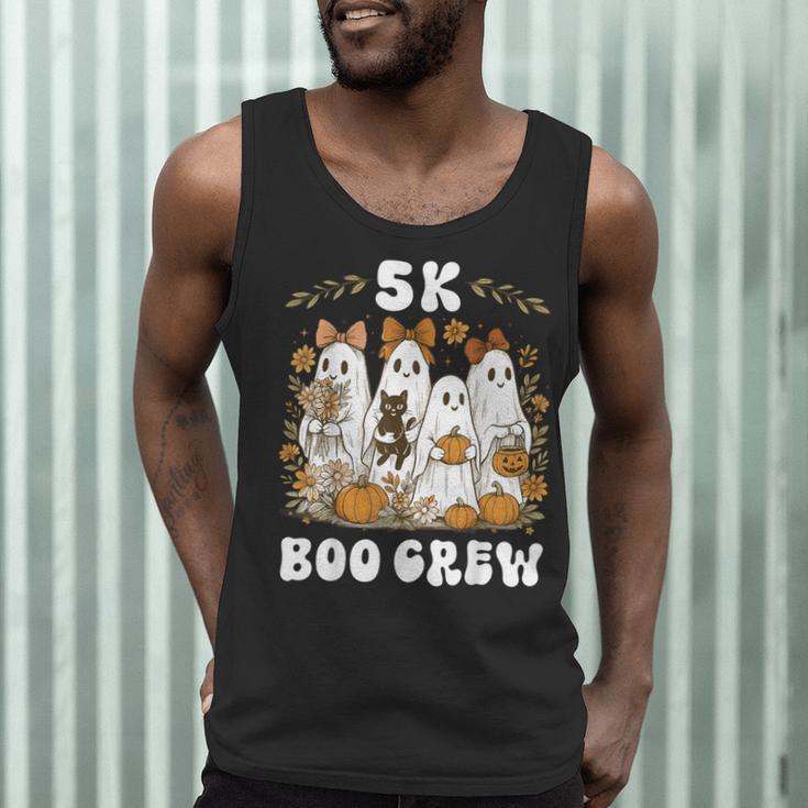 5K Boo Crew Halloween Teacher K5 Floral Ghost Trick Or Teach Men Tank Top, novelty gifts, funny gifts