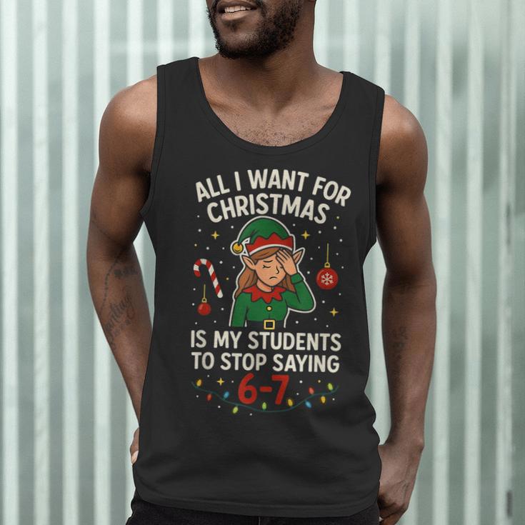 6-7 Students Saying 67 Xmas Six Seven Teacher Christmas Men Tank Top, novelty gifts, funny gifts