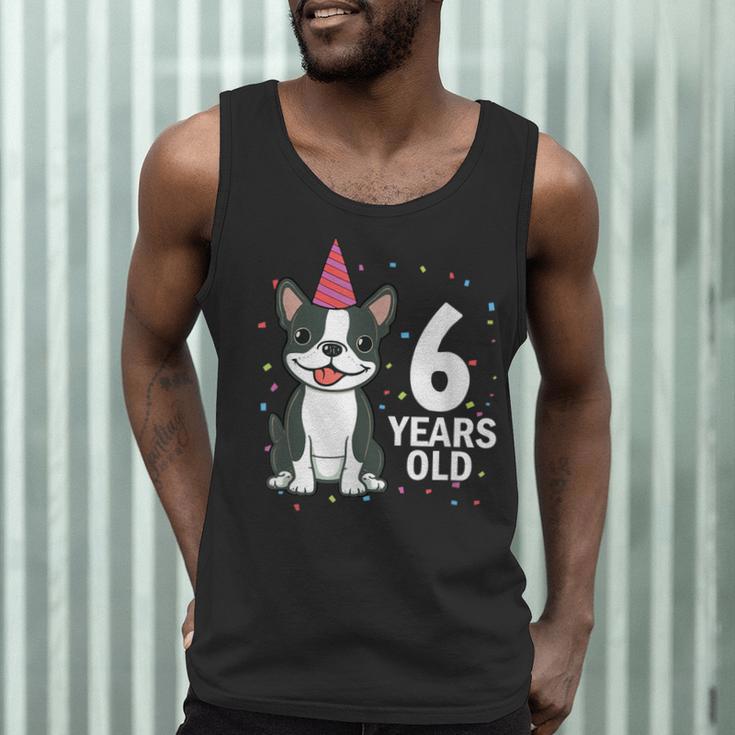 6 Years Old Birthday Boston Terrier Dog Lover 6th Party Kid Men Tank Top, novelty gifts, funny gifts