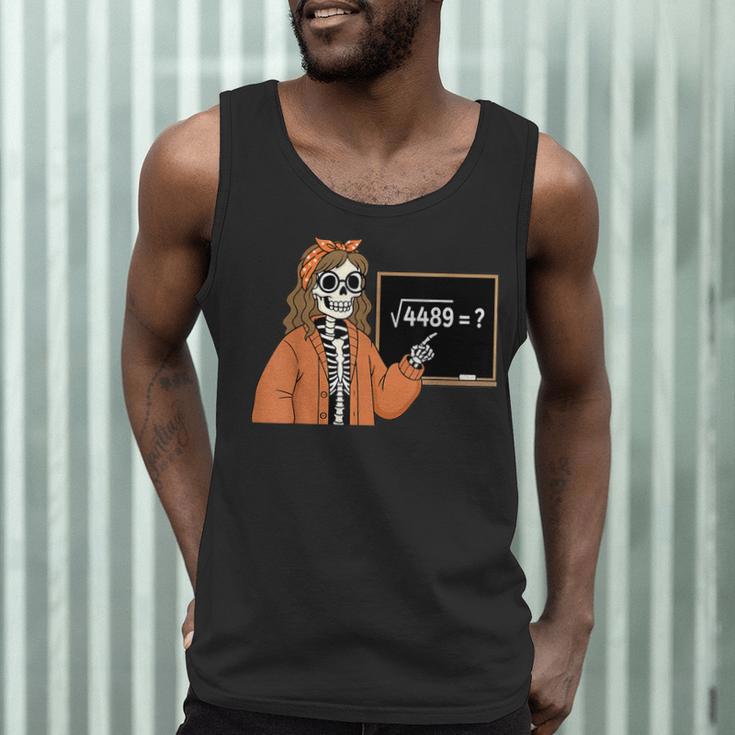 67 Math Teacher Skeleton Halloween Root 4489 Messy Bun Women Men Tank Top, novelty gifts, funny gifts 67 Math Teacher Skeleton Halloween Root 4489 Messy Bun Women Men Tank Top, novelty gifts, funny gifts