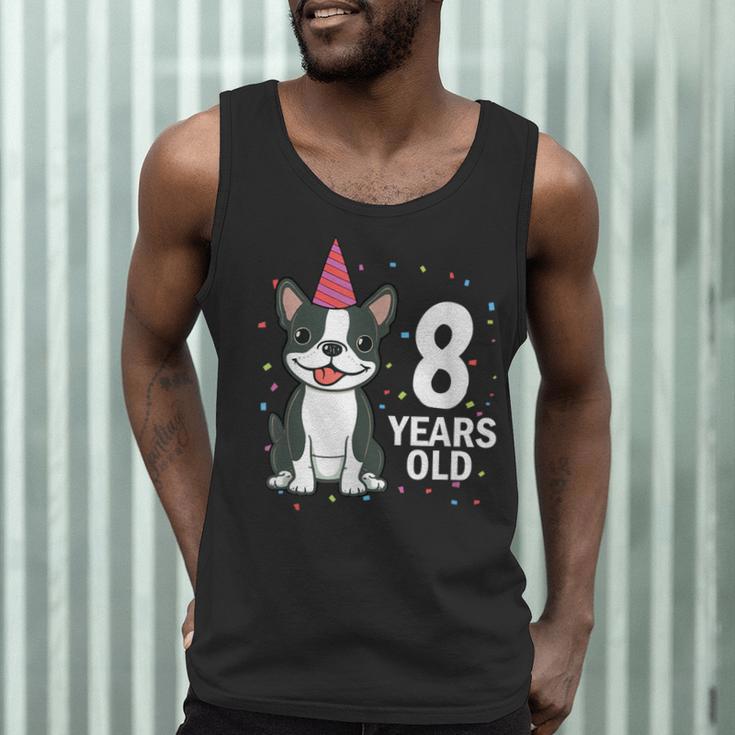 8 Years Old Birthday Boston Terrier Dog Lover 8th Party Kid Men Tank Top, novelty gifts, funny gifts