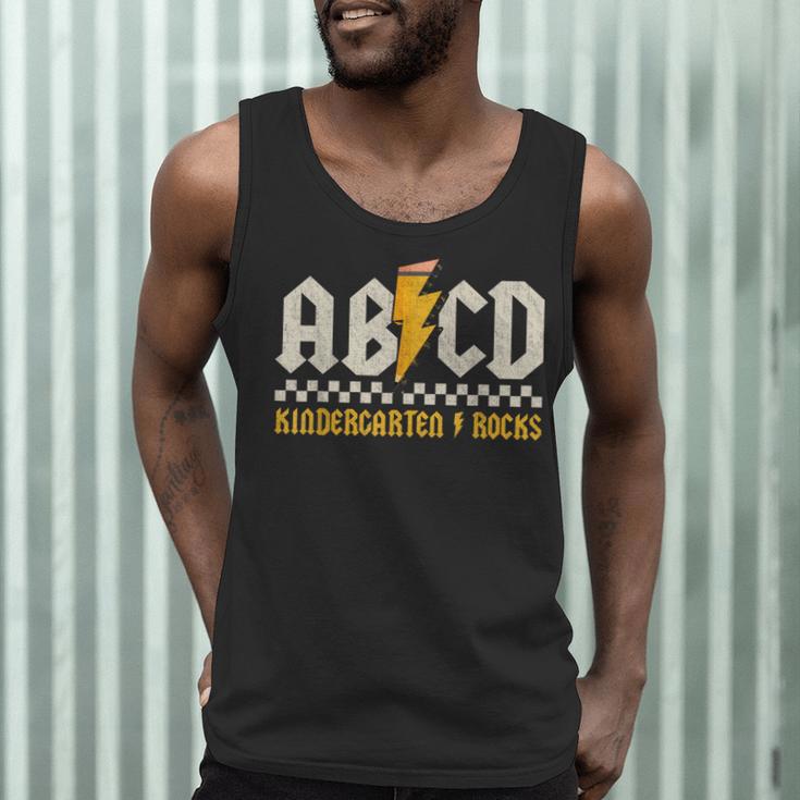 ABCD Kindergarten Rocks Pencil Lightning Students Teachers Men Tank Top, novelty gifts, funny gifts